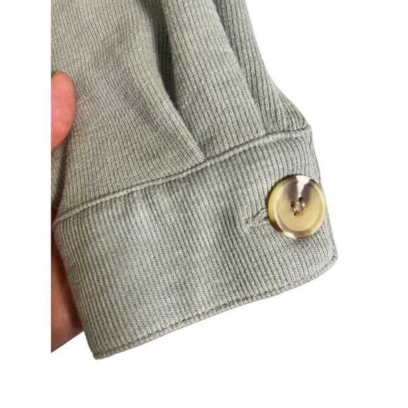 Retro Shacket Green S Ribbed Oversized Boho Western Neutral Classic Outdoors 80s - Picture 3 of 10